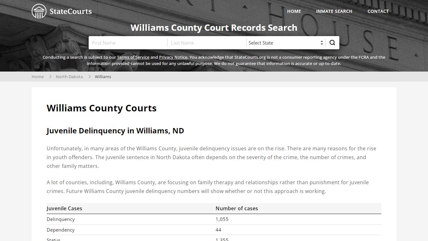 Williams County, ND Courts - Records & Cases - StateCourts