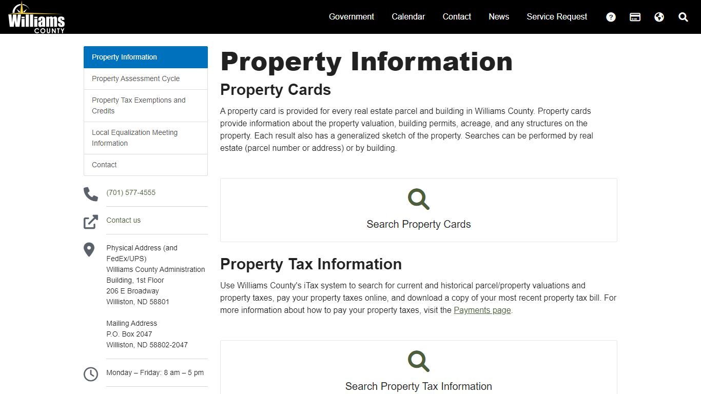 Property Information - Williams County, ND